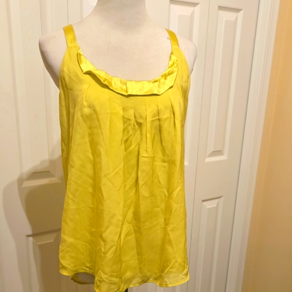 NWT In Add Minus Yellow Silk Top $160 SZ 4